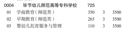 畢節(jié)幼兒師范高等專科學(xué)校分類考試招生2023年學(xué)費(fèi)一覽表