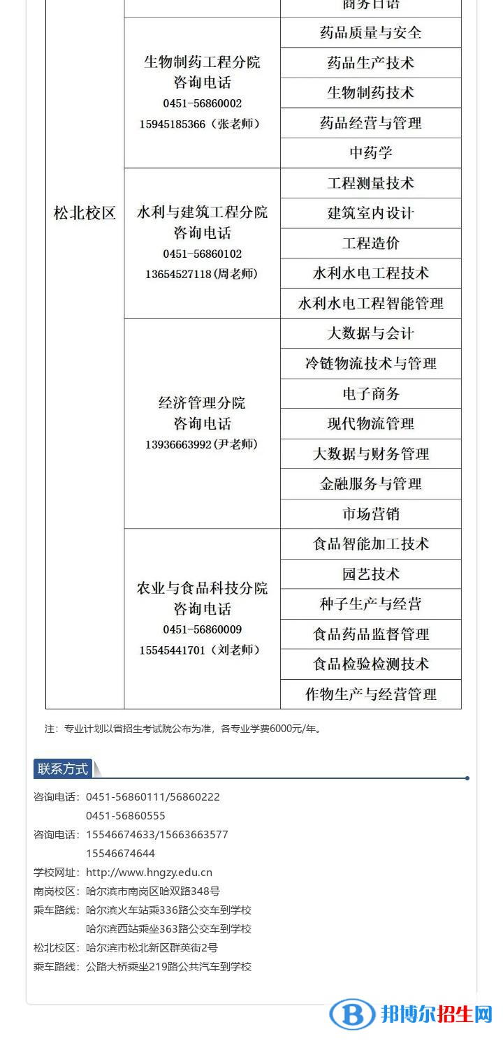黑龍江農(nóng)業(yè)工程職業(yè)學(xué)院單招2023年學(xué)費(fèi)匯總