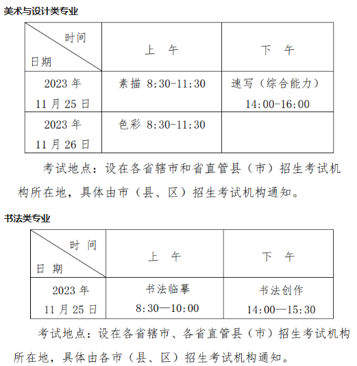 2024河南藝術(shù)統(tǒng)考/聯(lián)考考試時(shí)間公布！各專業(yè)具體什么時(shí)候考試？