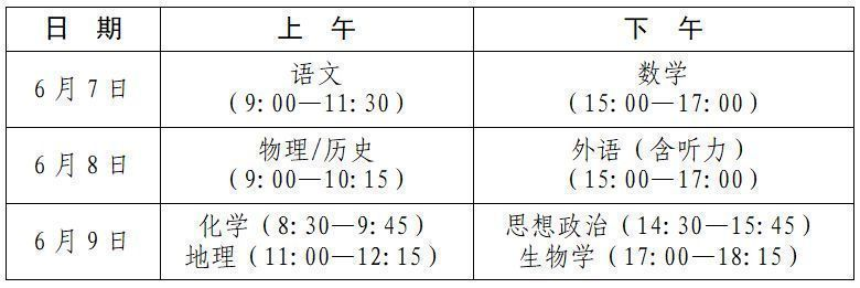 2024江西新高考考試時(shí)間安排表：各科目考試時(shí)間及順序安排一覽！